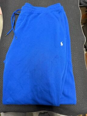 Polo by Ralph Lauren Bright Blue Cotton Drawstring Joggers with White Polo Pony